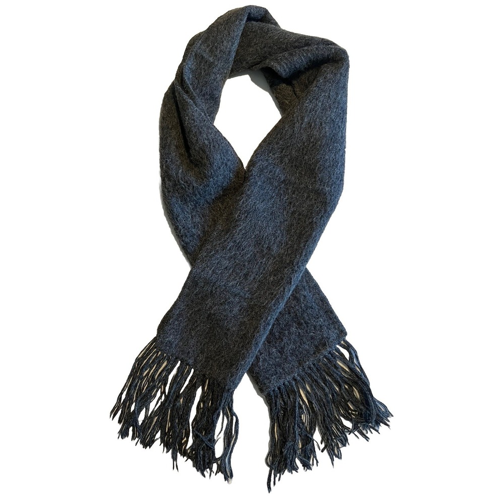 Scarf Gray 50% Alpaca With Fringe Soft‎ Peru